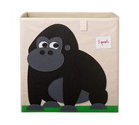 3 Sprouts Toy Storage Cube - 13 inch Kids Cube Storage Box - Collapsible Fabric Organiser Bin for for Nursery, Children’s Room, Kids Playroom, Gorilla
