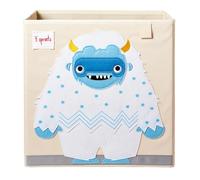 3 Sprouts Toy Storage Cube - 13 inch Kids Cube Storage Box - Collapsible Fabric Organiser Bin for for Nursery, Children’s Room, Kids Playroom, Yeti