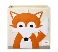 3 Sprouts Toy Storage Cube - 13 inch Kids Cube Storage Box - Collapsible Fabric Organiser Bin for for Nursery, Children’s Room, Kids Playroom, Fox
