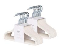 3 Sprouts Velvet Baby Hangers - Non-Slip Hangers for Infant & Toddler - Closet Hanger for Childrens Clothes & Coat - Newborn Hanger, Pack of 30 - Cream