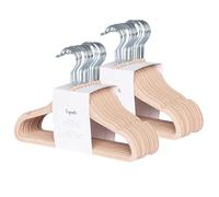 3 Sprouts Velvet Baby Hangers - Non-Slip Hangers for Infant & Toddler - Closet Hanger for Childrens Clothes & Coat - Newborn Hanger, Pack of 30 - Hazelnut
