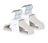 3 Sprouts Velvet Baby Hangers - Non-Slip Hangers for Infant & Toddler - Closet Hanger for Childrens Clothes & Coat - Newborn Hanger, Pack of 30 - Grey