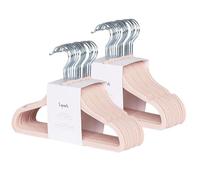 3 Sprouts Velvet Baby Hangers Non-Slip Infant and Toddler 30 Pack, Pink