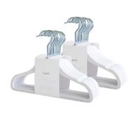 3 Sprouts Velvet Baby Hangers Non-Slip Infant and Toddler 30 Pack, White