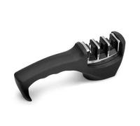 Easylife 3 Stage Knife Sharpener - Diamond, Tungsten and Ceramic Slots for Restoring and Honing Kitchen Blades - Manual Sharpener with Ergonomic Soft Grip Handle - Left or Right Hand Use