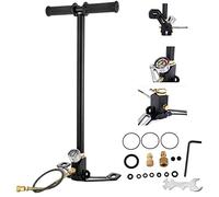 3 Stage Stirrup Pump Hand Pump,4500PSI High Pressure Air Gun Rifle Filling Pump for PCP Cylinder Airgun, Scuba Tank, Cars,Road Mountain Bikes,Paintball,Bleed valve,Portable Hand Tire Floor Pump