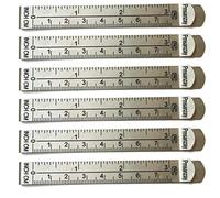 3" Stainless Steel Ruler Hem Clips/Curtain Clips Measuring Guides - INCHES & cm - Set of 6