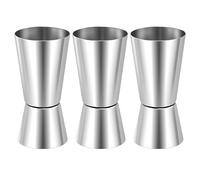 3 Stainless Steel Spirit Measures, 25ml and 50ml Shot Measures for Spirits, Double Sided Jigger for Cocktail, Bar Party, and Professional Use, Durable 304 Stainless Steel Alcohol Measure