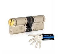 3 Star Kitemarked Euro Cylinder Lock 50EX/50 (100mm) in Dual Finish, British Standard TS007 Anti-Snap Barrel Lock.