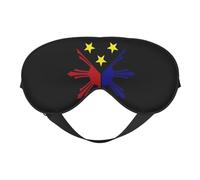 3 Stars and Sun Filipino Flag 10 3 Stars and Sun Filipino Flag Sleep Masks Adjustable Strap Soft Eye Mask for Women Men Travel Work Home
