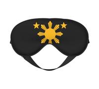 3 Stars and Sun Filipino Flag 8 3 Stars and Sun Filipino Flag Sleep Masks Adjustable Strap Soft Eye Mask for Women Men Travel Work Home