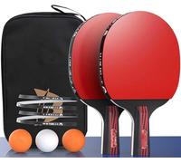 3 Stars Portable Table Tennis Set with Racket Bag - Professional Pingpong Racket and Balls for Beginners, Intermediate, Trainers - Training and Competition