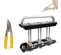 3 Station Sheet Metal Bender with V Shaped Roller and Metal Snips, Professional Tool for 0 to 90° Bending of Metal Roof Materials