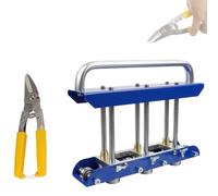 3 Station Sheet Metal Bender with V Shaped Roller and Metal Snips, Professional Tool for 0 to 90° Bending of Metal Roof Materials