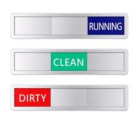 3 Status Dishwasher Clean Dirty Running Sign, Adhesive Dishwashers Cleaning Symbol Dishwasher Sticker, Works on All Dishwashers, Non-Scratching, 3 Options Easy to Switch (Silver)