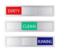 3 Status Dishwasher Magnet Clean Dirty Dishwasher Running Sign, Silver Dishwashers Cleaning Symbol Magnet with Sticker, Works on All Dishwashers, Non-Scratching, 3 Options Easy to Switch