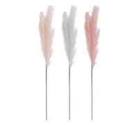 3 Stems Pampas Grass Fake Artificial Plants Feather for Home Décor 90cm (Assorted (Grey,Pink,White))