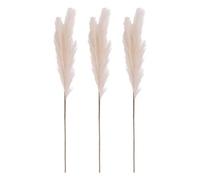 3 Stems Pampas Grass Fake Artificial Plants Feather for Home Décor 90cm (White)