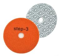 3-Step 4 Inch 100mm Polishing Pads for Granite Concrete Stone and Marble With Emery Chip Reinforced Resin Structure (2PCS step 3)