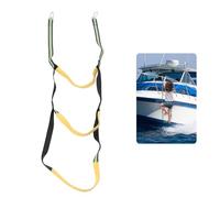 3 Step Boat Rope Ladder, Heavy Duty Portable Fishing Ladder Folding Boarding Ladder, 400Lbs Extension Ladder for Inflatable Boat, Kayak, Motorboat, Canoeing, Fluorescent Green