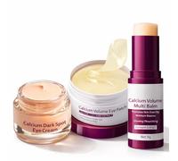 3-Step Calcium Volume Eye Skin Care Sets & Kits: Calcium Volume Multi Balm & Calcium Volume Collagen Eye Patches & Eye Cream - Hydrating Anti-Aging Korean Skincare Set, Skin Care Gift Sets For Women