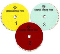 3 Step Diamond Polishing Pads - Use Wet or Dry - Polishing Pads for Granite Quartz Marble Concrete Terrazzo - High Temperature Resistance 3 Step Polishing Pads - Polishing Pad Set