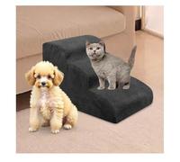 3-Step Dog StepsHigh Density Foam Pet Stairs with Waterproof CoverNon-Slip Design for Sofa Bed CouchPuppy Ramp for Indoor UseBrown