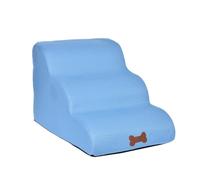 3 Step Foam Pet Stairs - Easy to Climb, Not Removable Pet Ladder | Climb On Sofa Bed Damage Free to Highly Breathable Resilience for Sofa