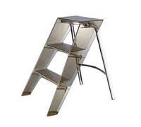 3-Step Folding Ladder - Durable Transparent Acrylic Non-Slip Design with Aluminum Alloy Bracket for Multifunctional Use