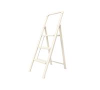 3-Step Household Slim Folding Ladder With Handrail, Cream, Drabest