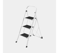 150KG Max Capacity Folding 3 Step Ladder VonHaus White One Size