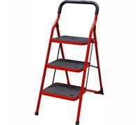 3 Step Ladder Portable Folding Ladders Lightweight Sturdy Steel Ladder Anti Slip Feet Non Slip Treads 150kg Capacity TUFFMATE for tough jobs