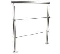 3 Step Outdoor Handrail 100cm Transitional Handrails, Stainless Steel Handrail for Steps, 2 Crossbars, 100kg Load, Anti-Slip & Rustproof, Hand Rails for Outdoor Steps, Garden, Patio, Villa, Balcony