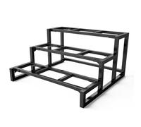 3-Step Outdoor Stair Stringers, Industrial-Grade Galvanised Steel Framework - Heavy Duty Freestanding Steps for Garden, Patio (Width 60cm)