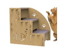 3-Step Wooden Pet Stairs Dog Stairs For High Beds Non-Slip Pet Ramps Stair Strong Structure Balanced Indoor Dog Ramp Cats Ramp Step for Small Dogs Cats And Other Small Pets