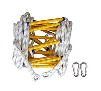 3-Storey Emerncy Escape Rope Ladder, Flame Resistant Safe Ladder, 10M (32.8Ft) for Home, Fire Safe, Portable Rope, Ideal for Quick Evacuat