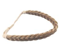3 Strands Synthetic Hair Braided Headband Classic Chunky Wide Plaited Braids Hair Braid Elastic Stretch Braid Headbands Hairpiece for Women Girls(Brown)