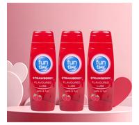 3 Strawberry Flavoured Sex Lube Fun Time Lubrication Water Based 75ml