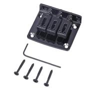 3-String Electric Guitar Bridge for Cigar Box Guitar with Screws and Wrench, Zinc Alloy Adjustable Saddles, 50x40x13mm, 6PCS Set