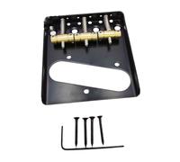 AWHAO 3 String Electric Guitar Bridge Set with Brass Saddles And Easy Installation Kit, black