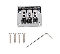 3 String Guitar Bridge, Guitar Bridge, Zinc Alloy Electric Guitar Bridge for Cigarbox Electric Guitars (Silver)