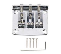 3 String Guitar Tailpiece Bridge | Robust Metal Replacement for Dobro/Lap Steel/Resonator | Silver Electroplated Tarnish - Inhibiting Bridge