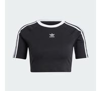 adidas Originals Womens 3-Stripes Baby T-Shirt - Black - Size XS