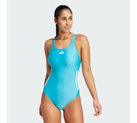 adidas Womens 3-Stripes C Back Swimsuit Lucid Cyan/White 40
