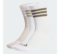 adidas 3-Stripes Cushioned Sportswear Crew Socks Pure White Green (3 Pairs) - M