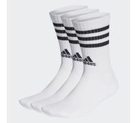 adidas Unisex 3-Stripes Cushioned Crew Socks 3 Pairs, White / Black, 8.5-10
