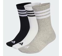 adidas Unisex 3STRIPES CUSHIONED SPORTSWEAR CREW SOCKS 3 PAIR PACK, medium grey heather/white/black, 13-14.5