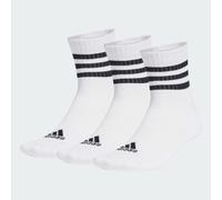 adidas 3 Stripe Quarter Sock 3 Pack 11 - 12.5 White/Black