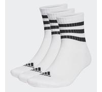 adidas 3 Stripe Quarter Sock 3 Pack 11 - 12.5 White/Black