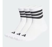 adidas Unisex 3 STRIPES CUSHIONED SPORTSWEAR MID CUT SOCKS 3 PAIR PACK, white/black/black, 13-14.5